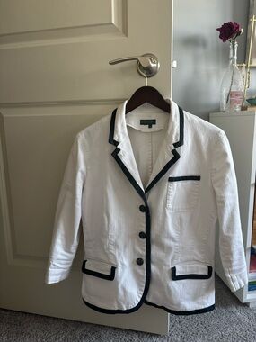Ralph Lauren White Blazer with Black Trim